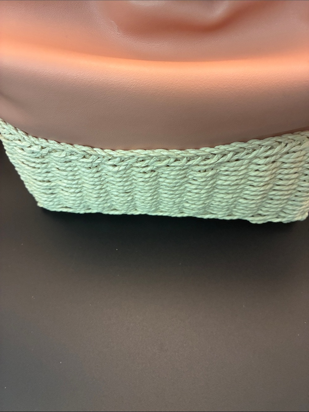 ๐a new day Peach Top-Handle Tote with Woven Base - Picture 4 of 6